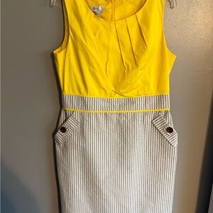 Alyx Yellow and Gray Midi Dress